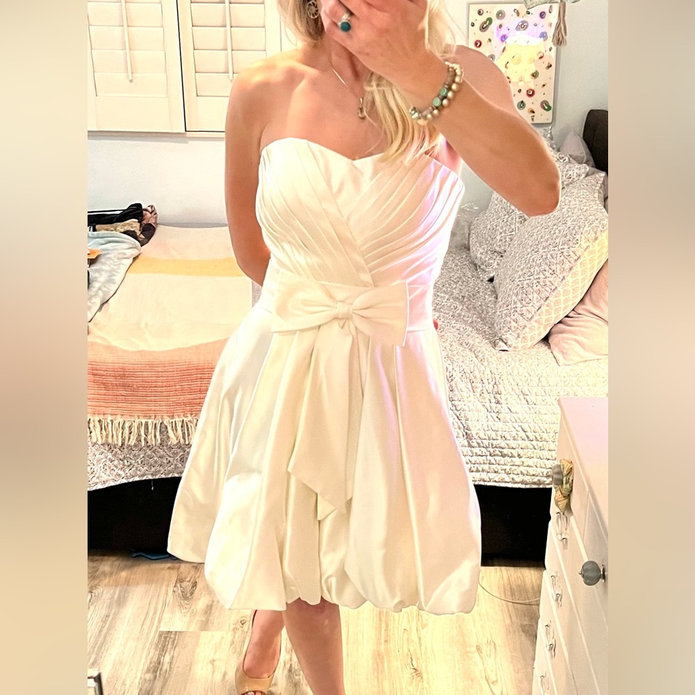 White Satin Minidress / Wedding Dress